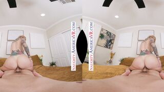 Sarah Jessie takes her next door long penis inside her booty