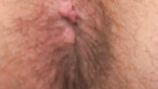 Skinny amateur teases his asshole while jerking off his cock