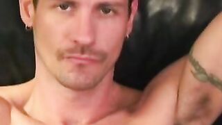 Skinny amateur teases his asshole while jerking off his cock