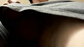 Straight thug uses flashlight toy to please his big cock