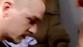 Amateur interracial gay foursome ends with cum in mouth
