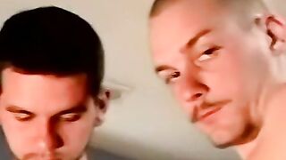 Amateur interracial gay foursome ends with cum in mouth