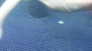 Blond twinky goes for a swim and then strokes his cock