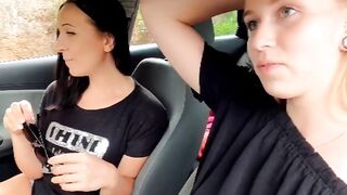 Turned On lesbians pounded into a vehicle - Sirena Sweet
