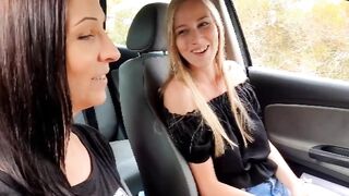 Turned On lesbians pounded into a vehicle - Sirena Sweet
