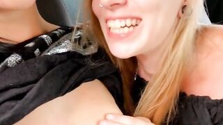 Turned On lesbians pounded into a vehicle - Sirena Sweet