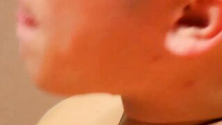 Sweet twink with long hair gets fucked with big bare cock
