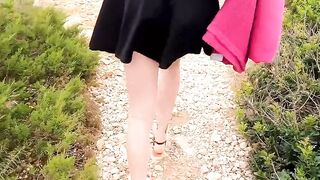Butt sex public with a babe young vacationer