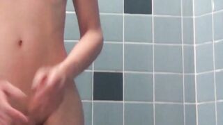 Asian tgirl gets wet for masturbation shower and cumshot Hoe 2