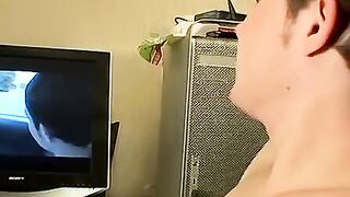 Horny Billy gets on the passenger seat and jerks his dick