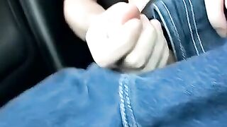 Horny Billy gets on the passenger seat and jerks his dick