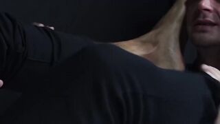 Bearded guard Rikk York receives foot licking from prisoner