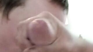 Big cocked amateur masturbates while buddy licks his balls