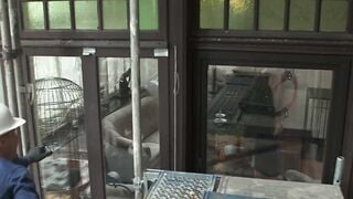 Crazy old seduced by a construction worker