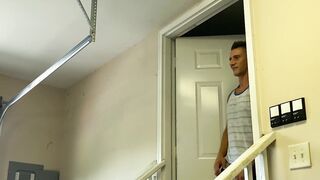 Inked stepson sucked off and ass drilled by muscle hunk