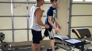 Inked stepson sucked off and ass drilled by muscle hunk
