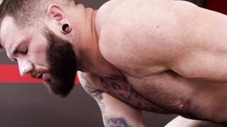 Bareback in locker room with Johnny Hill and Collin Simpson