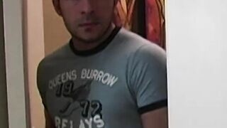 Curly and cute dude Mike solo jerks before I swallowed his dick whole