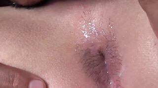 Lorenzos long dong and big nuts is all covered by my slimy saliva