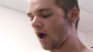 Straight amateurs JR and Nate have their throbbing dicks devoured in a threesome