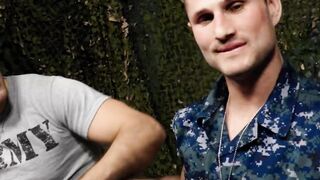 Muscled big dick David Skylar dominates army man Blaino Connor in wild ass fucking