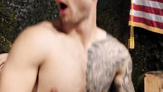 Muscled big dick David Skylar dominates army man Blaino Connor in wild ass fucking