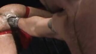 Shane, hard as an aten-inch rock, straddles Dragon and throws one of the best fucks o
