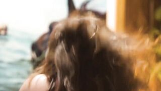Big Jugs Natasha Nice is playing with her dildo before Tranny Tori Easton interrupts