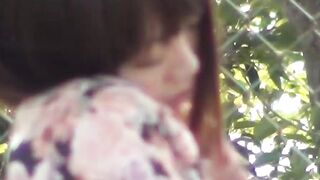 Restless Japanese hottie fingers pussy solo outdoors