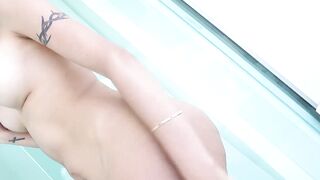 Busty TS latina jerking off during hardcore anal play