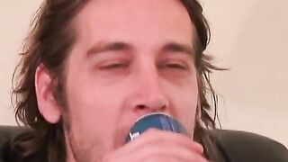Skinny athletic amateur is jerking off his cock on camera