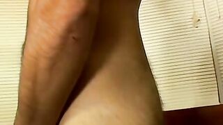 Straight buff thug strokes his cock and cums from it as well