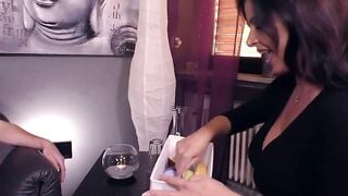 Sex therapy with big tit cougar and toys