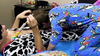 Hottest twink smashed his asshole while he sucks a lollipop