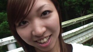 Half Japanese buddy with a camera has sex right on the road