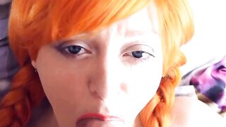 beauty egirl takes a cock inside her mouth