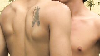 Twink bottom cums while anal riding his lovers big dick