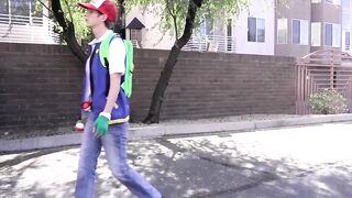 Twink goes home to masturbate after looking for Pokemon