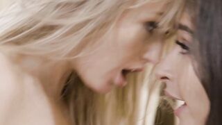 GIRLSWAY - Skinny Dark Hair Inside Panties Emily Willis Has Passionate Real Hard Sex With Goddess Blonde