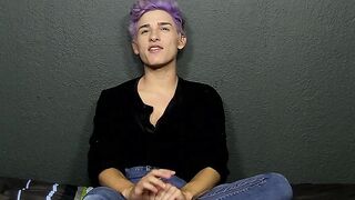 Cute twink toys with his big fat dong and moans for us too