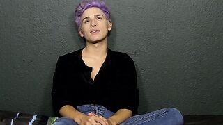 Cute twink toys with his big fat dong and moans for us too