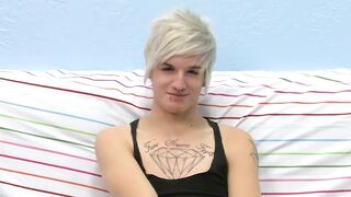 Tattooed smooth teen Austin moans during hot masturbation