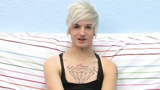 Tattooed smooth teen Austin moans during hot masturbation