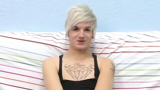 Tattooed smooth teen Austin moans during hot masturbation
