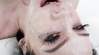 Inked beauty Leda Elizabeth has her throat fucked brutally
