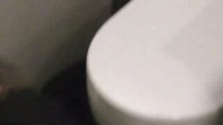 Old amateur does FFM 3 way inside the toilet