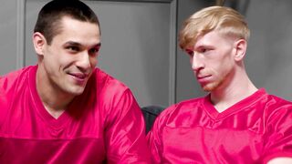 HETEROFLEXIBLE - Vulgar Homosexual Lovers Jim Fit  Jeremiah Cruze Try Swinging With Their College Buddies