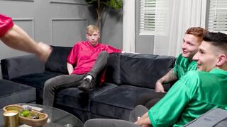HETEROFLEXIBLE - Vulgar Homosexual Lovers Jim Fit  Jeremiah Cruze Try Swinging With Their College Buddies