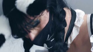 HETEROFLEXIBLE - Adorable Femboy Maid Katie Lingeries Tight Butt Gets Used By Heterosexual Boss Mateo Tomas