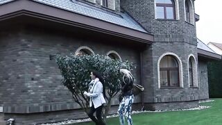 Little blonde Aby Action fucks the house servant
